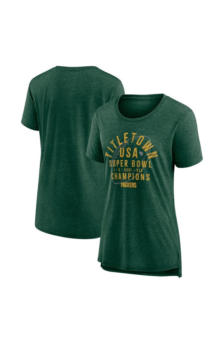Nike Women's Nike Green Green Bay Packers Vintage Graphic Tri-Blend Scoop Neck T-Shirt, Alternate, color, 