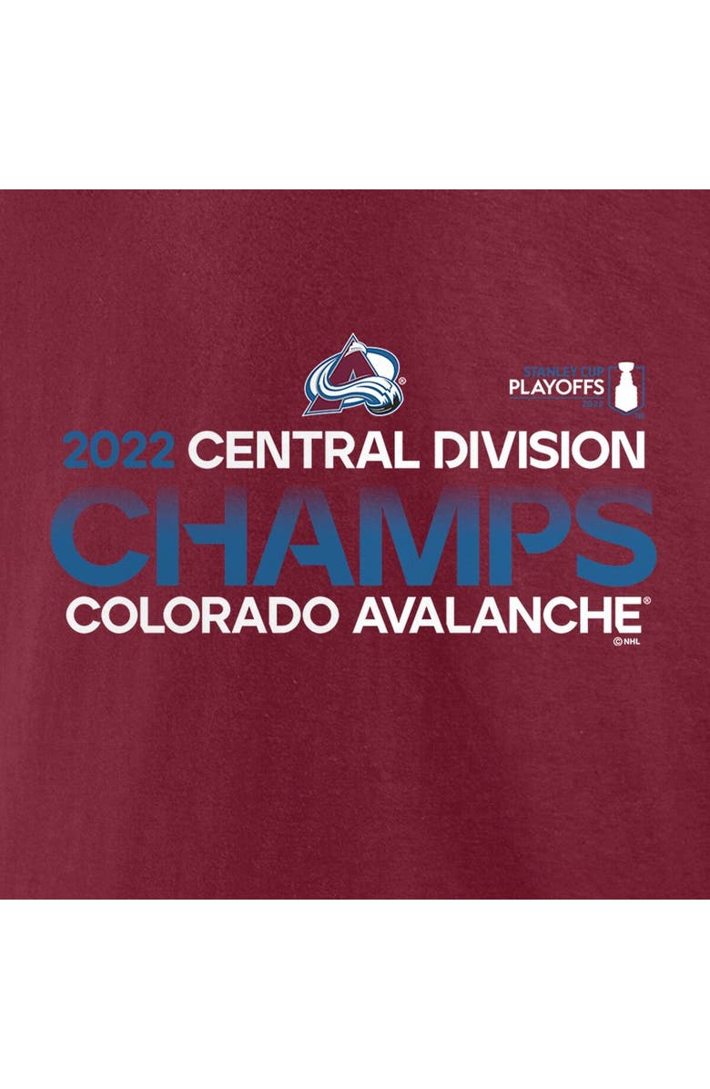 FANATICS Men's Fanatics Branded Burgundy Colorado Avalanche 2022 Central Division Champions T-Shirt, Alternate, color,
