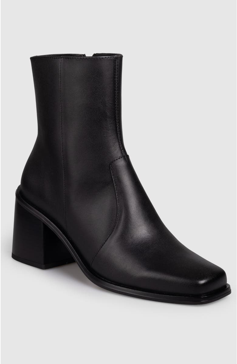 Manela Libia Block Heel Side Up Bootie, Main, color, Black