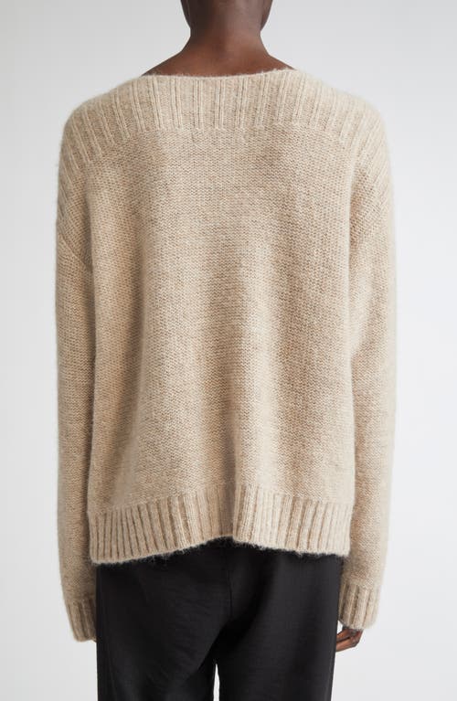 Emily Dawn Long Swan Cable Knit Baby Alpaca Blend Sweater In Neutral