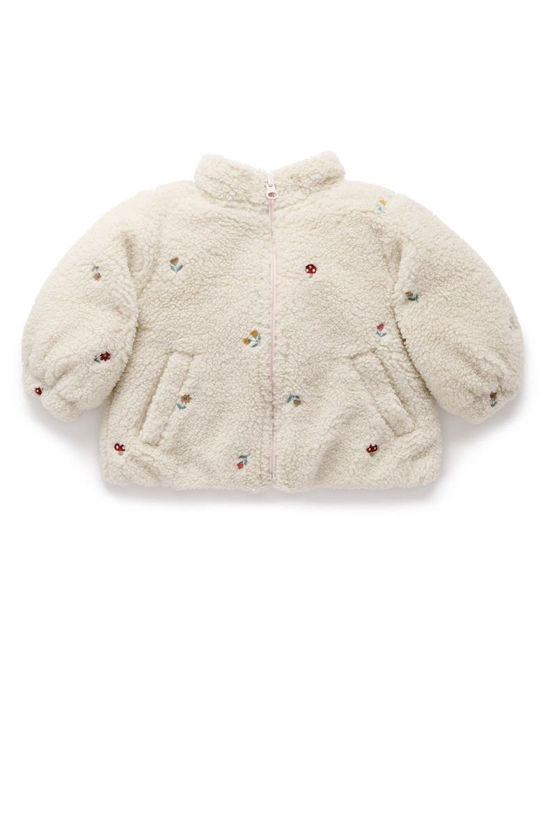 Fluffy Embroidered Jacket, Main, color, Wheat Forest Broderie
