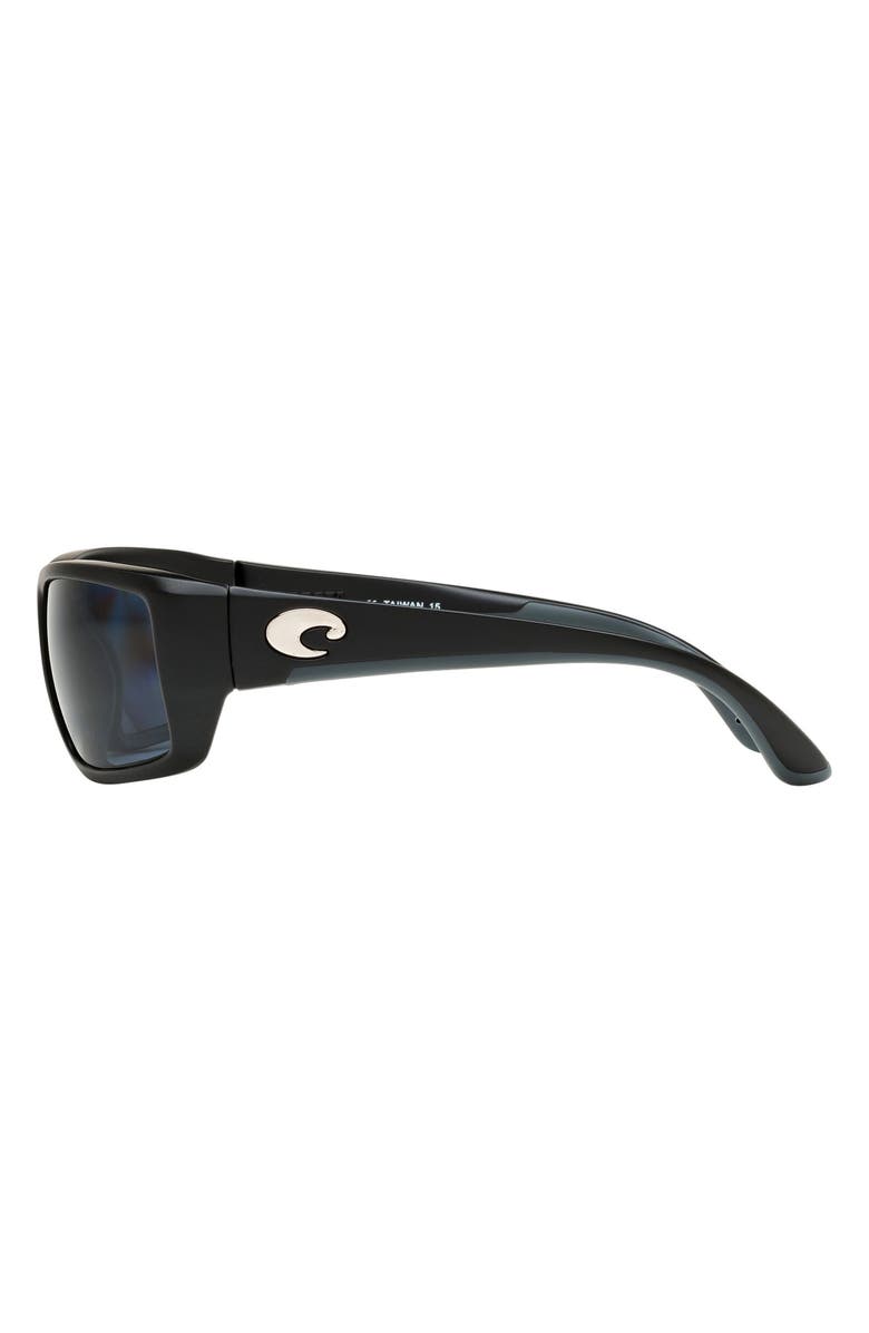 Costa Del Mar 59mm Polarized Rectangular Sunglasses, Alternate, color, Matte Black