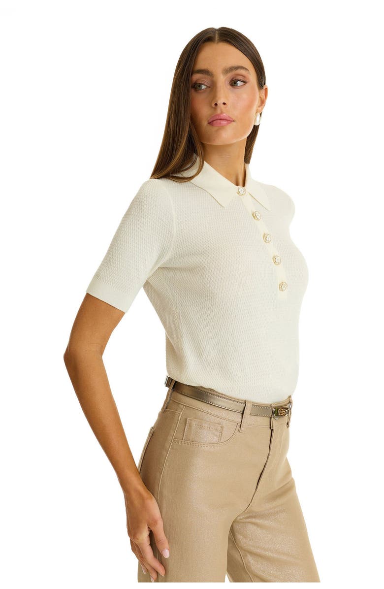 The Noli Shop Leya Rose Polo Shirt, Alternate, color, Pearl