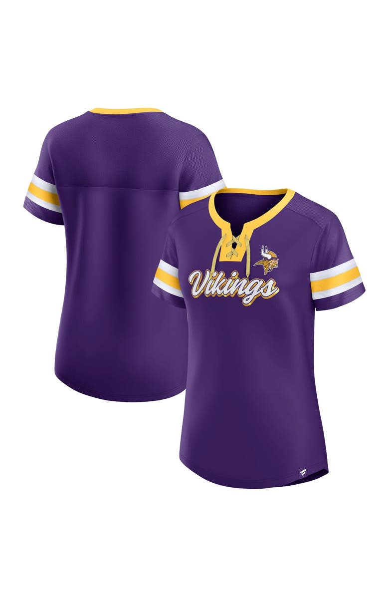 FANATICS Women's Fanatics Branded Purple Minnesota Vikings Original State Lace-Up T-Shirt, Main, color, 