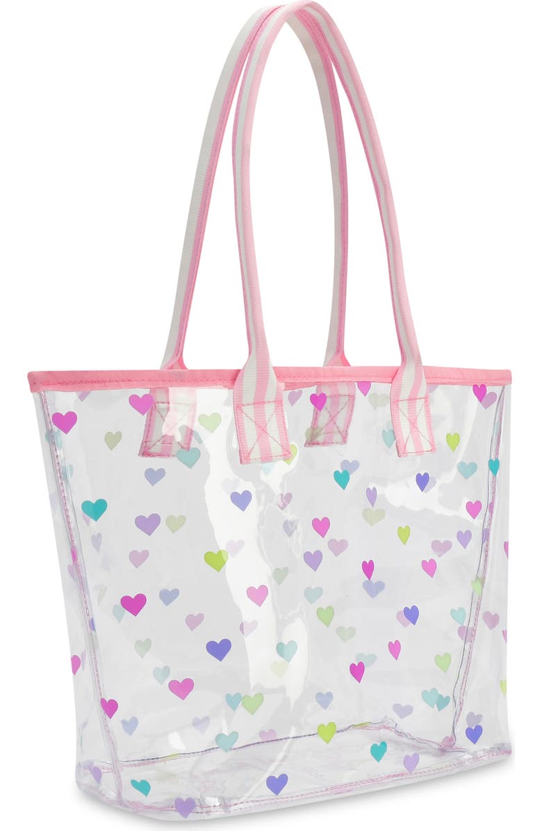 Iscream Kids' Clear Heart Confetti Tote, Alternate, color, Multi