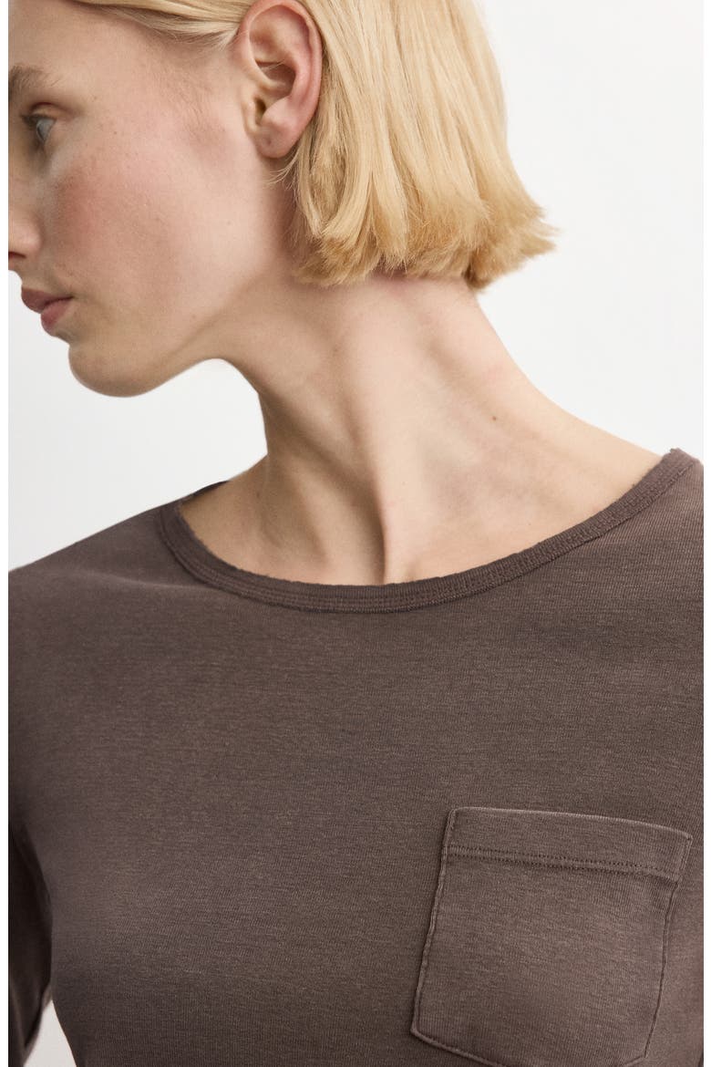 Regular Fit Long Sleeve Cotton T-Shirt, Alternate, color, BROWN