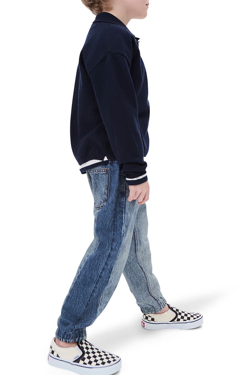 rag & bone Kids' Mini rb Miramar Two-Tone Faux Denim Joggers, Alternate, color, Splin