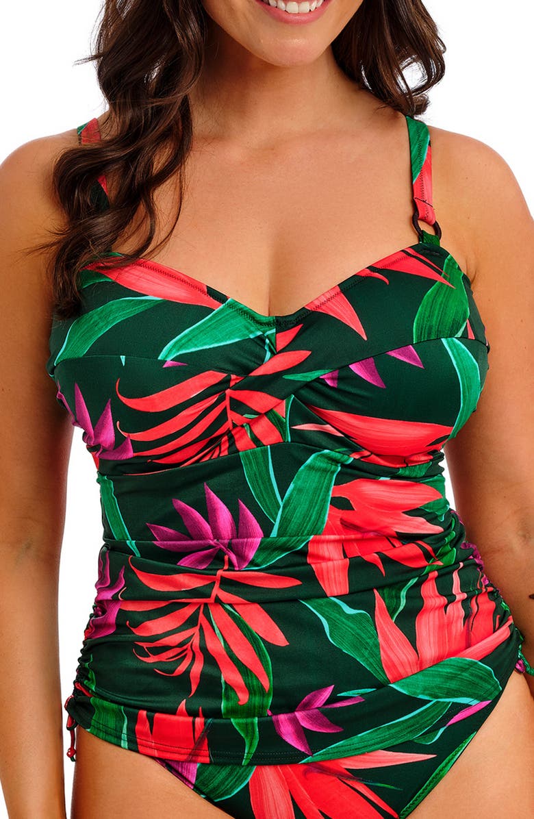 Fantasie Pichola Underwire Twist Front Tankini Top, Main, color, Mangrove
