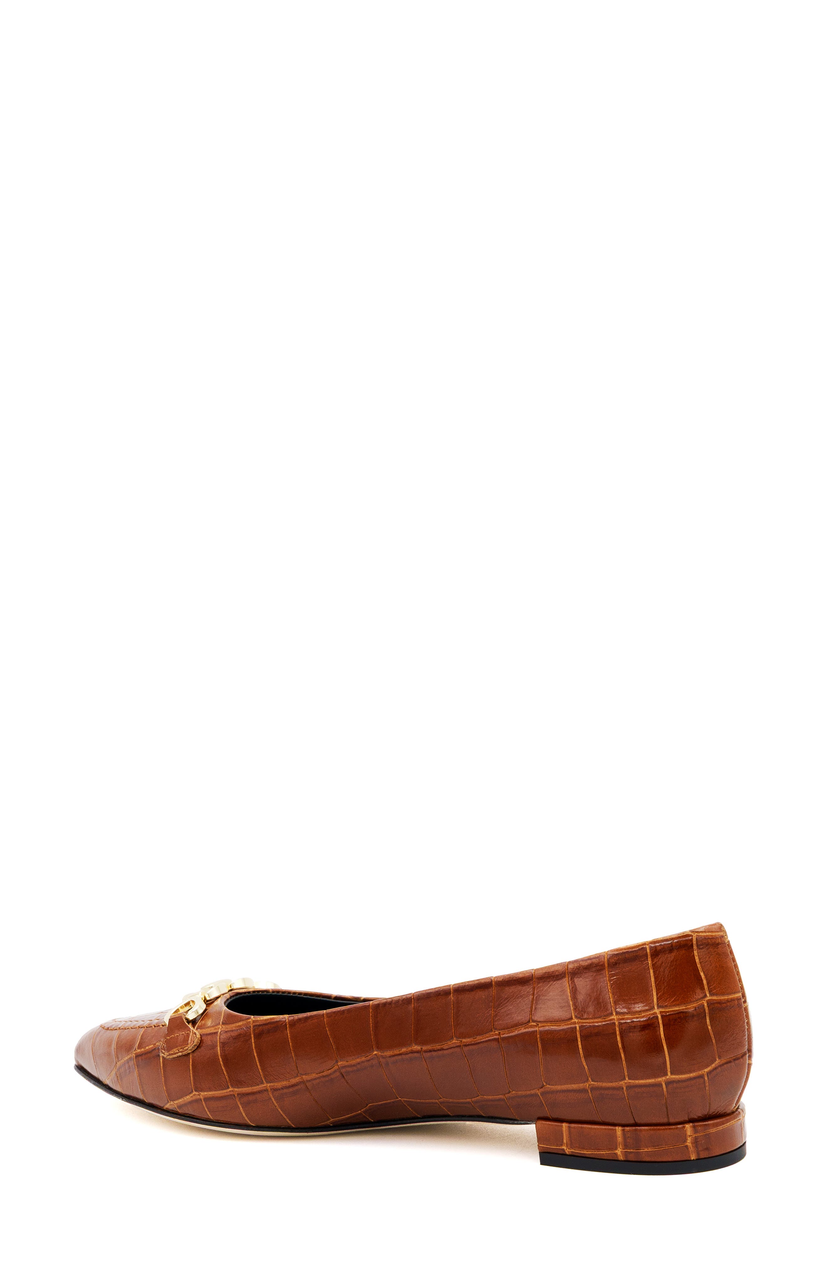 Tappeto Croc Embossed Leather Skimmer Flat, Alternate, color, BRUCIATO