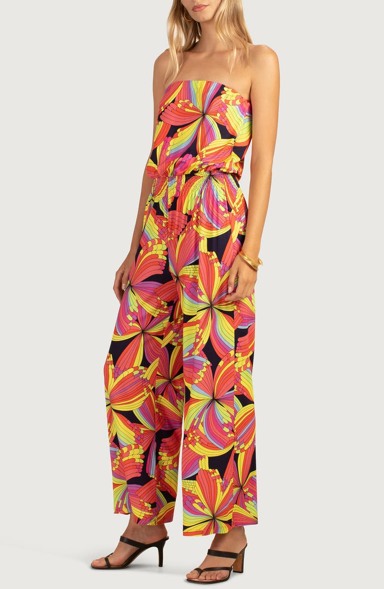 Trina Turk Time Out Strapless Wide Leg Jumpsuit, Alternate, color, 