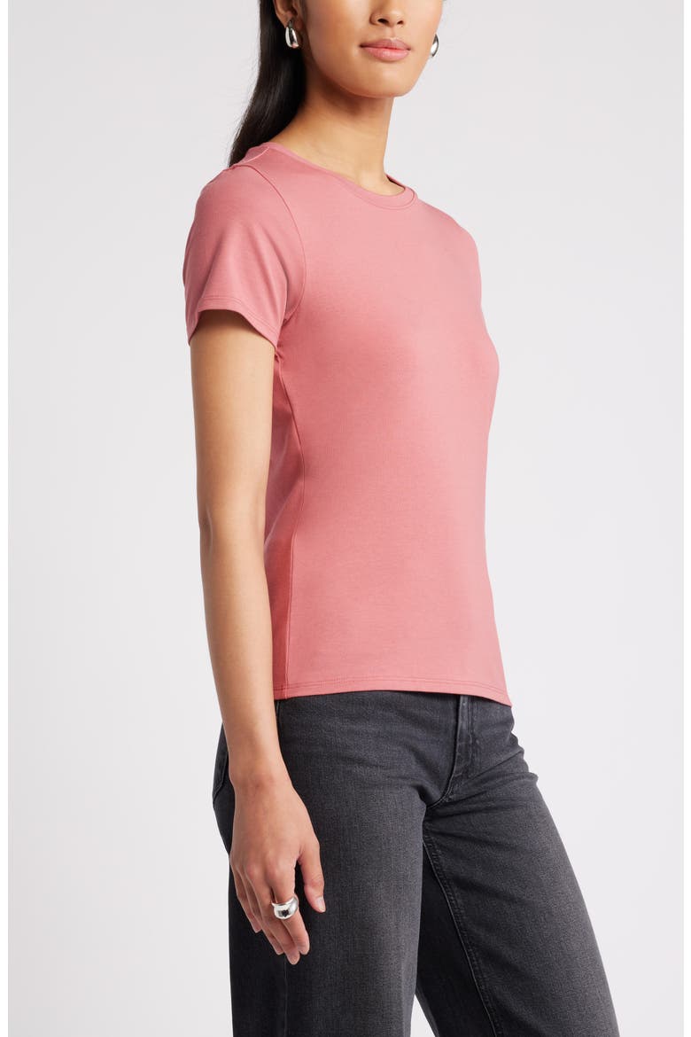 Pima Cotton Blend Crewneck T-Shirt, Alternate, color, PINK MAUVE