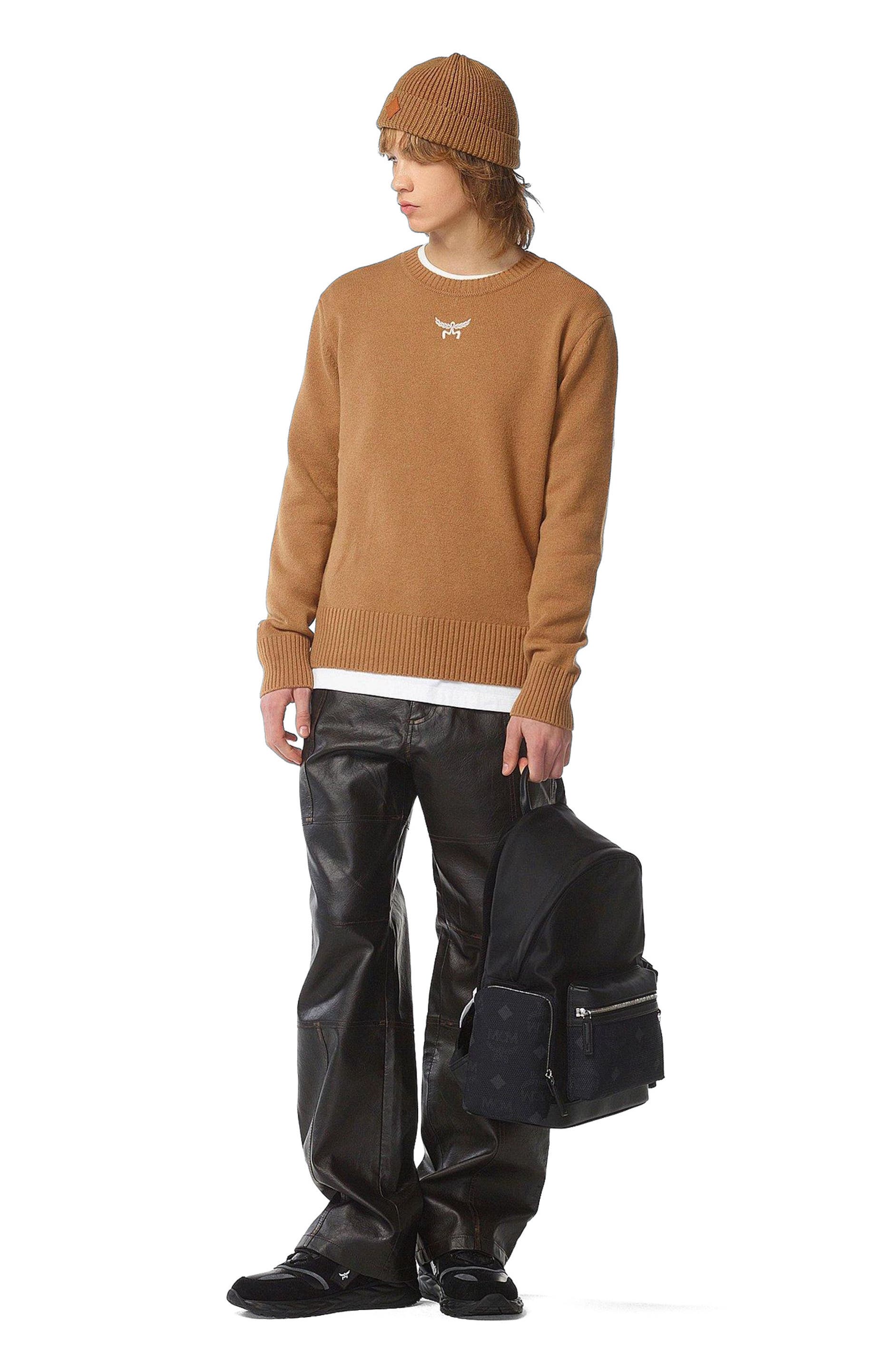 MCM Stark Backpack in Recycled Nylon, Main, color, Black