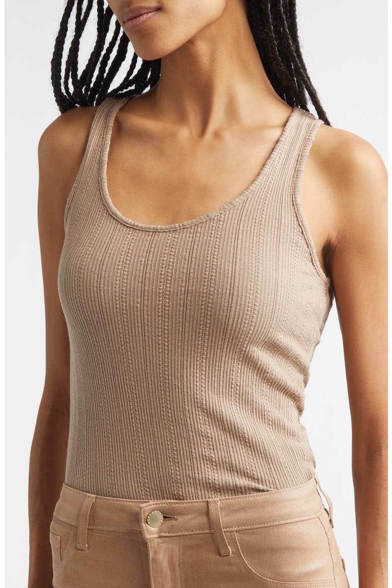 Adria Scoop Neck Organic Cotton Tank, Alternate, color, PORTABELLA