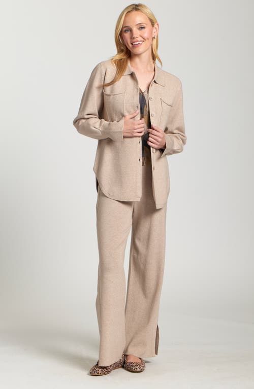 Apny Luxe Shacket In Neutral