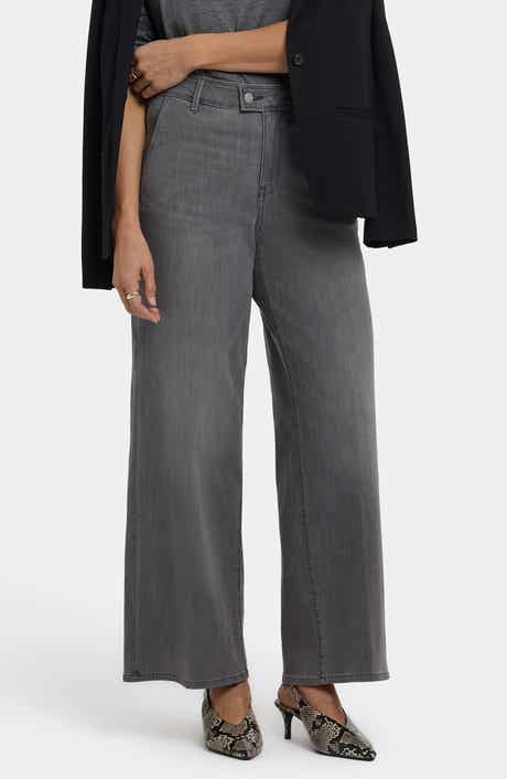 Mona High Waist Ankle Wide Leg Jeans