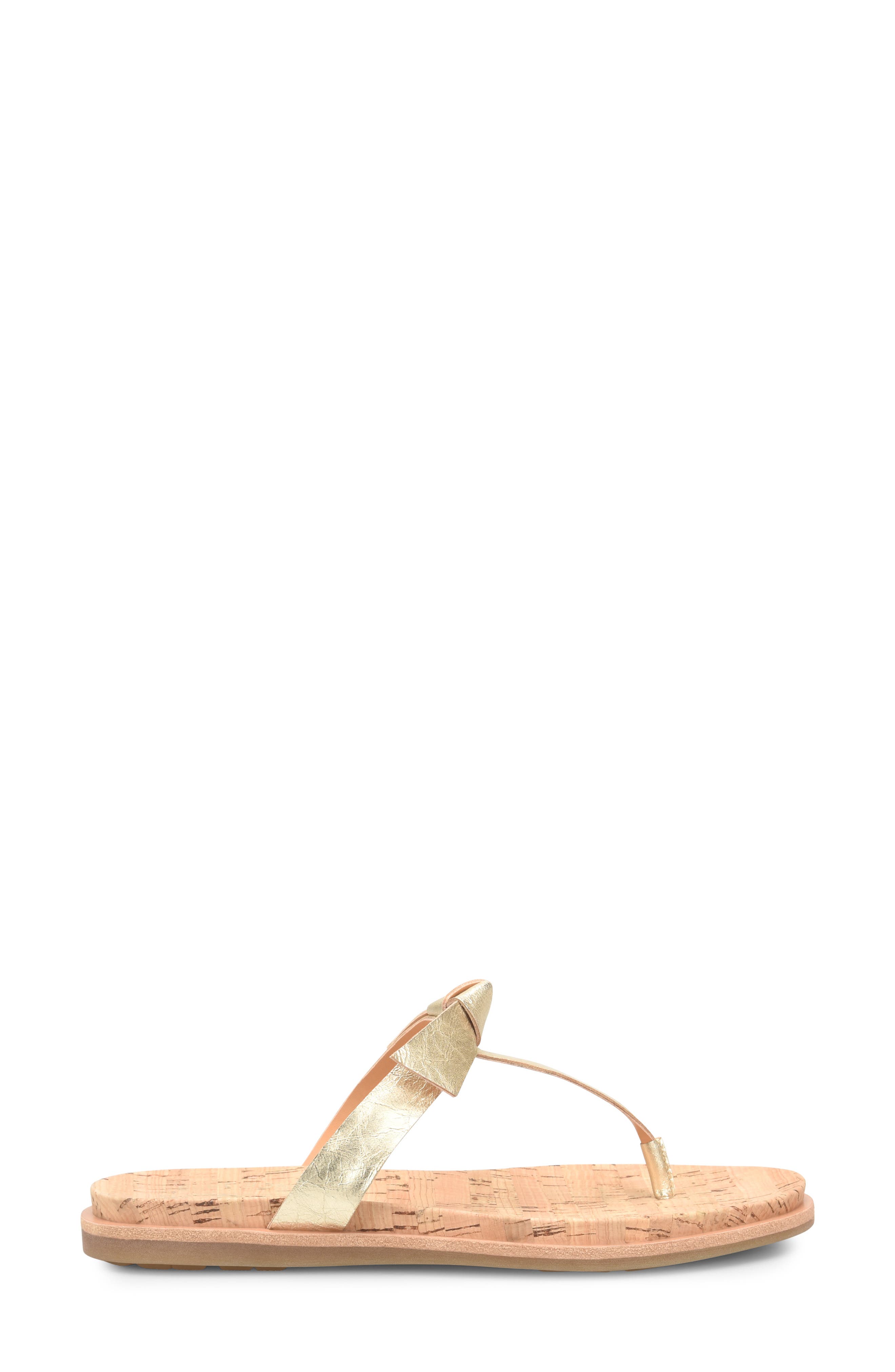 T-Strap Sandal, Alternate, color, GOLD LEATHER