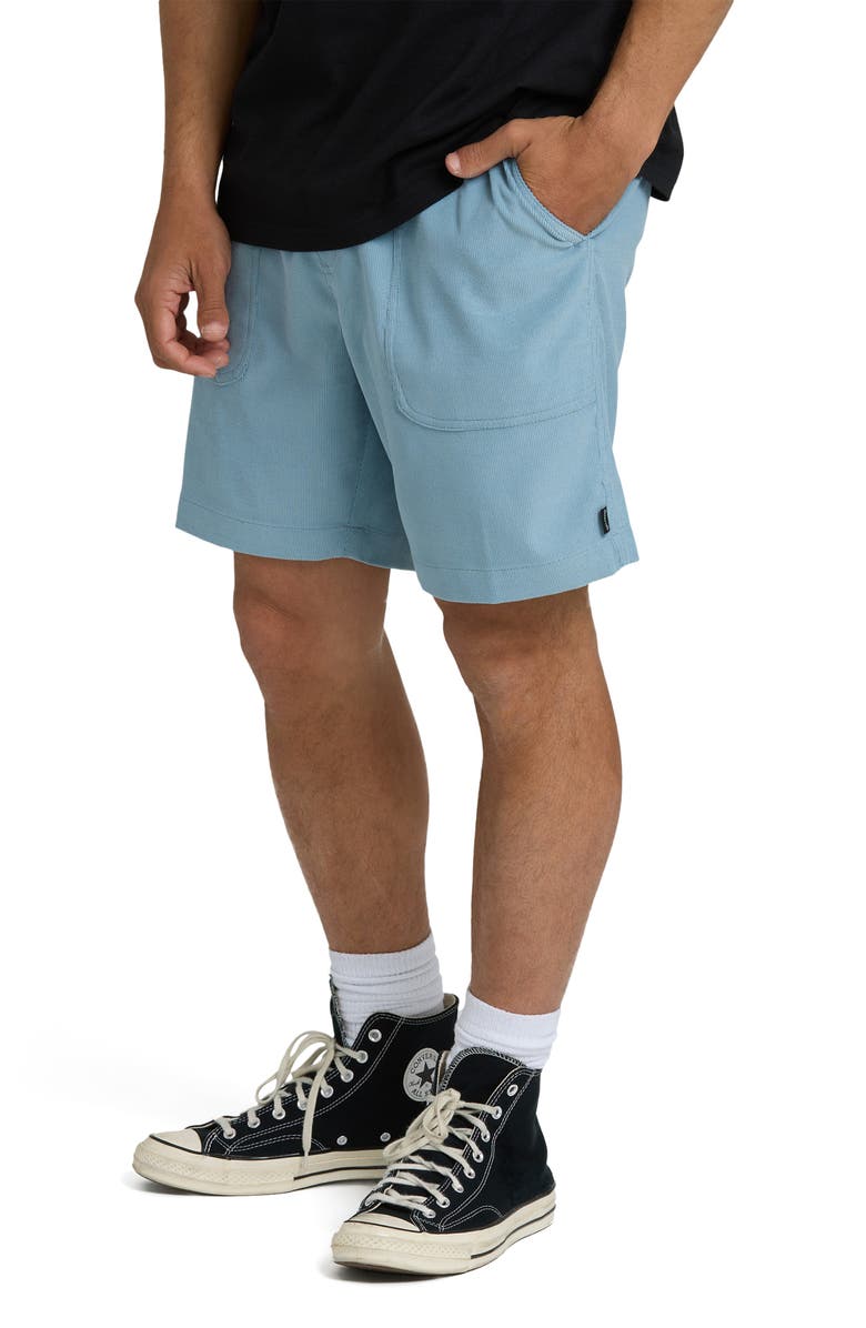 Billabong De la Cruz Water Repellent Corduroy Shorts, Alternate, color, Blue Fog