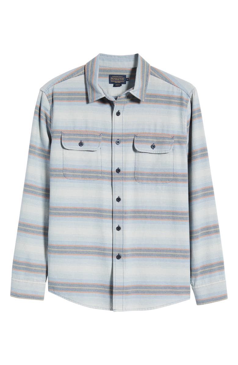 Pendleton Beach Shack Stripe Brushed Cotton Button-Up Shirt, Main, color, 