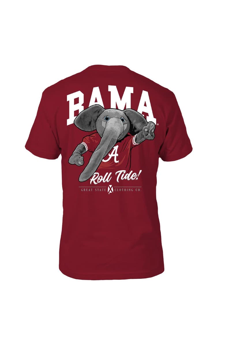 GREAT STATE CLOTHING Men's Crimson Alabama Crimson Tide Rally Mascot T-Shirt, Alternate, color, Crimson