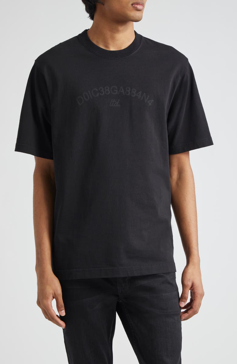 Dolce&Gabbana Tonal Logo Graphic T-Shirt, Main, color, Nero