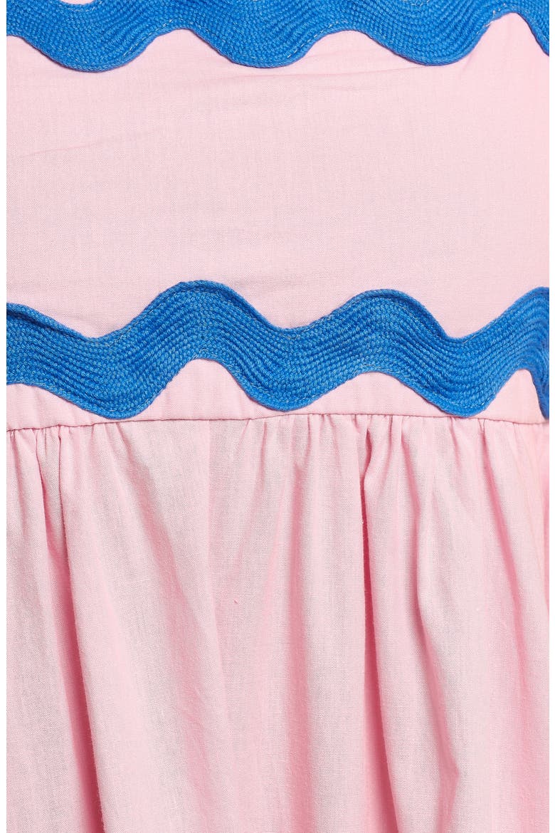 Reece Rickrack Trim Midi Dress, Alternate, color, PINK/BLUE TRIM