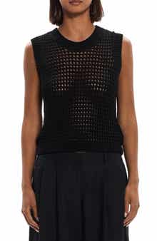 Open Stitch Pima Cotton Sweater Vest