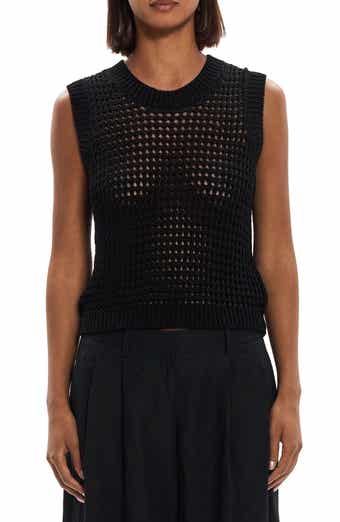 Open Stitch Pima Cotton Sweater Vest