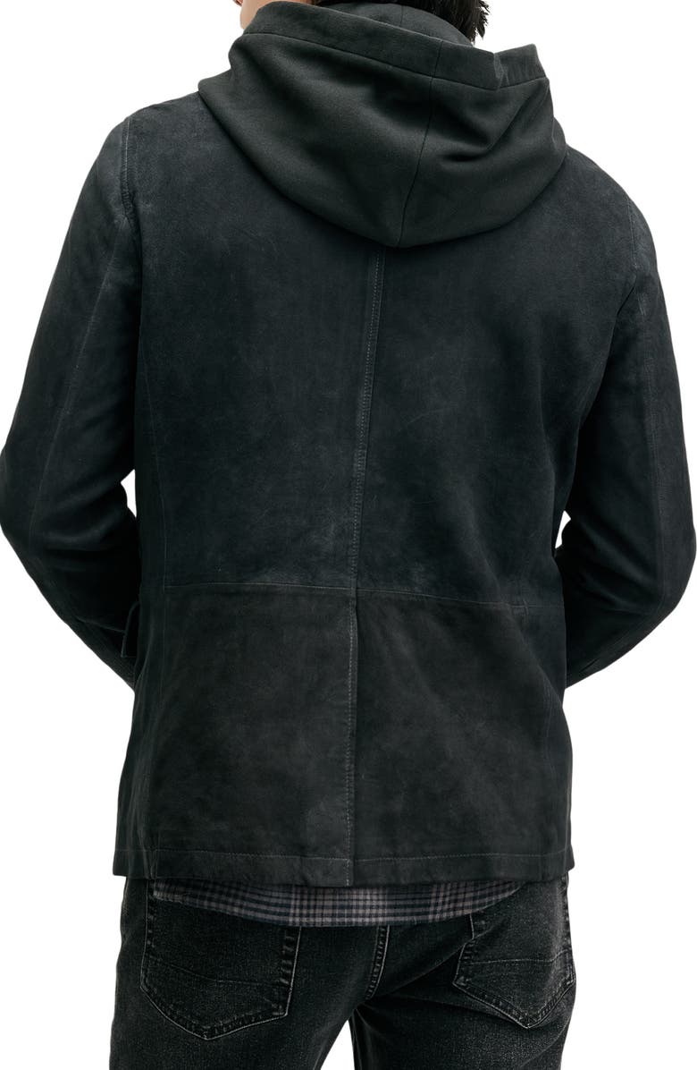 AllSaints Norton Leather Jacket with Removable Hooded Zip Bib, Alternate, color,