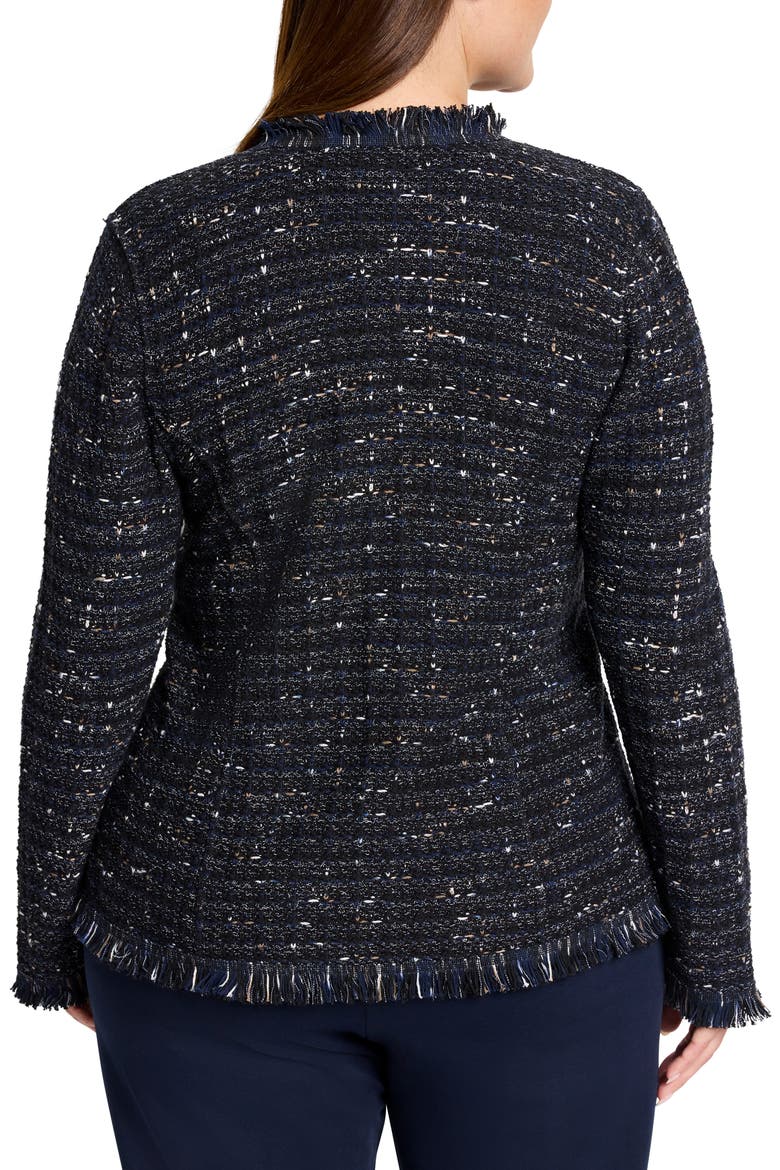 Nightfall Fringe Tweed Jacket, Alternate, color, BLACK INDIGO