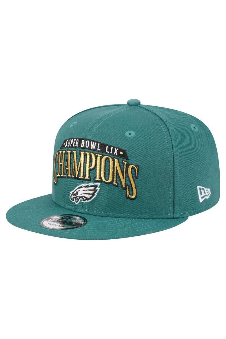 Men's New Era Midnight Green Philadelphia Eagles Super Bowl LIX Champions 9FIFTY Snapback Hat, Main, color, Green