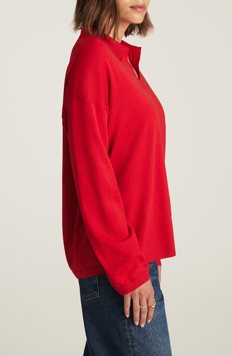 Mavi Jeans Wool Polo Sweater, Alternate, color, Rio Red