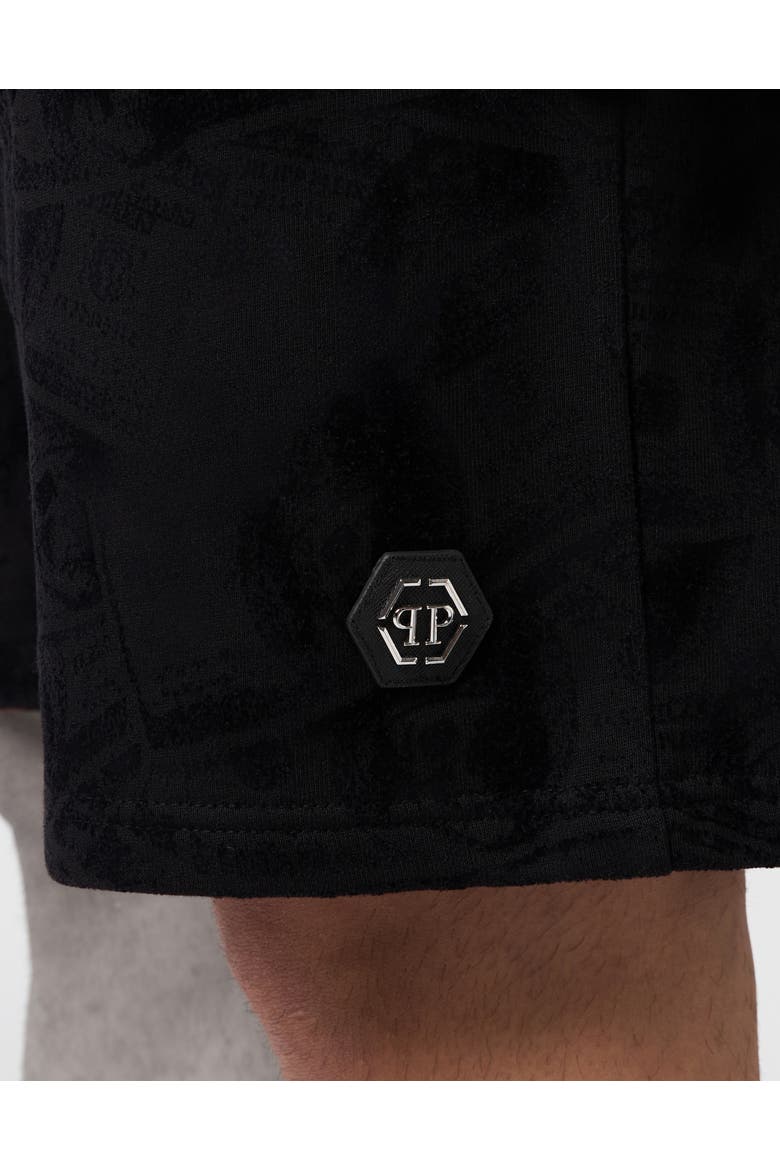 Fleece Shorts All-Over Dollar Skull Men, Alternate, color, black/black