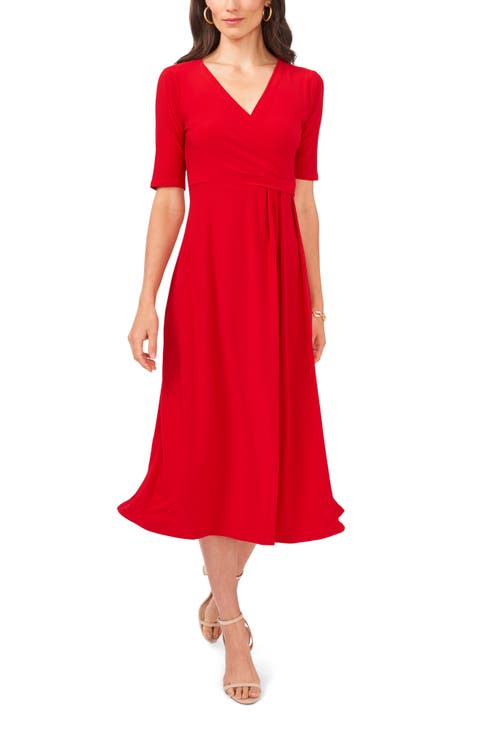 Laura Faux Wrap Midi Dress