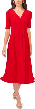 Chaus Laura Faux Wrap Midi Dress