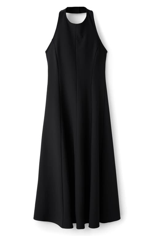Mango Pepli Halter Maxi Dress In Black