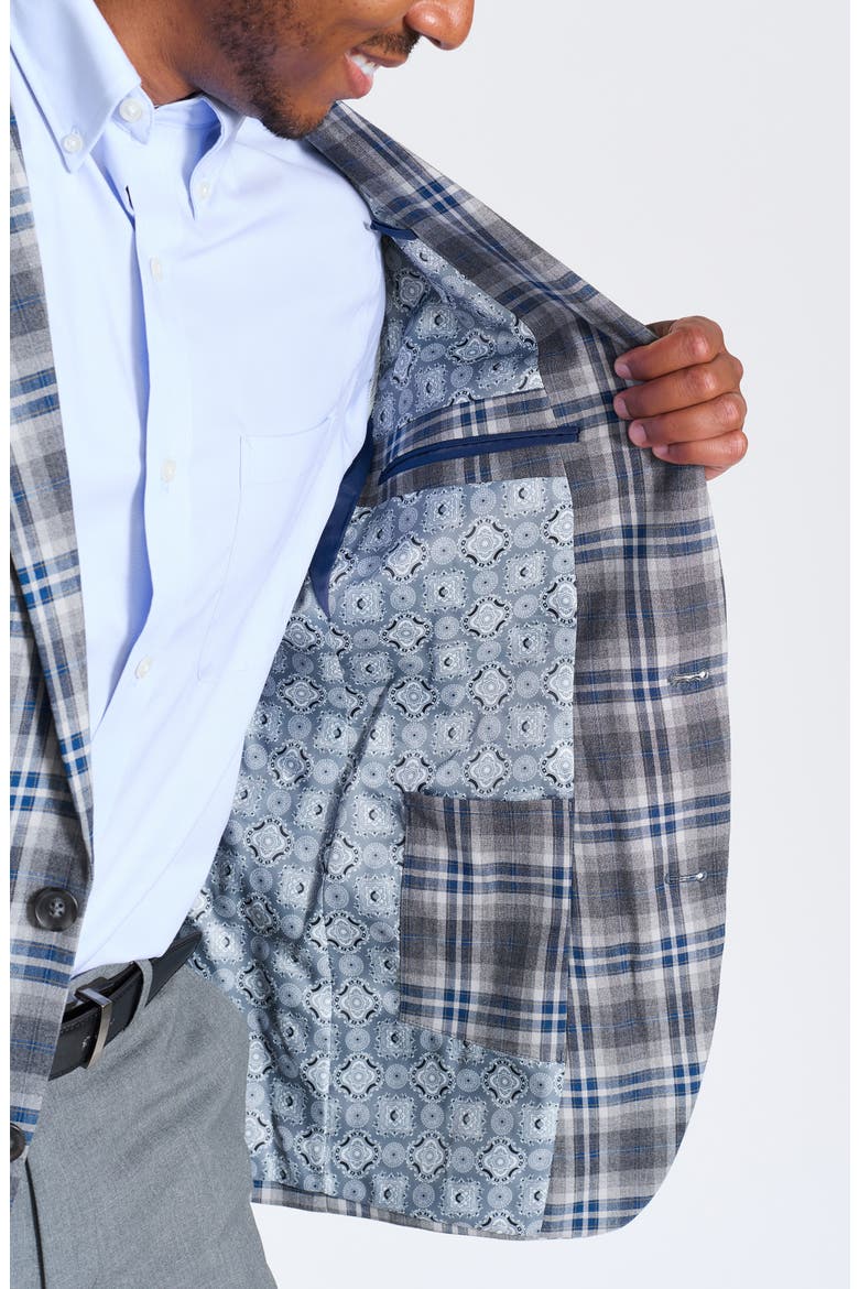 Plaid Sport Coat, Alternate, color, GREY
