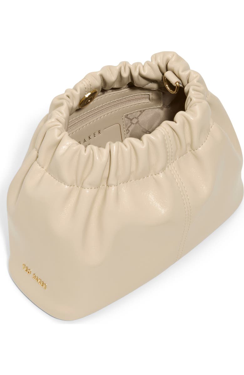 Ted Baker Essie Bow Strap Pouch Bag, Alternate, color, Paper Leather Shiny