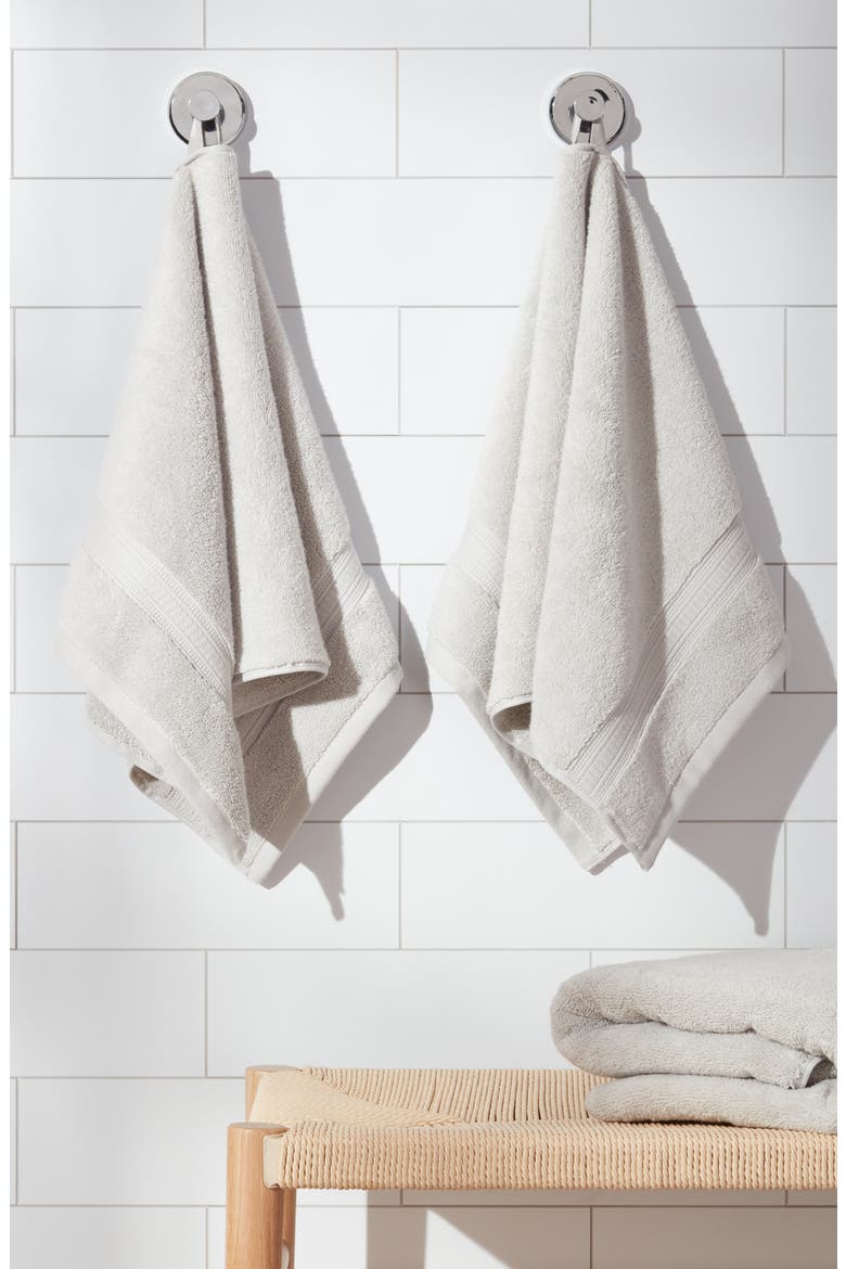 Zero Twist 2-Pack Cotton Hand Towels, Alternate, color, GREY VAPOR