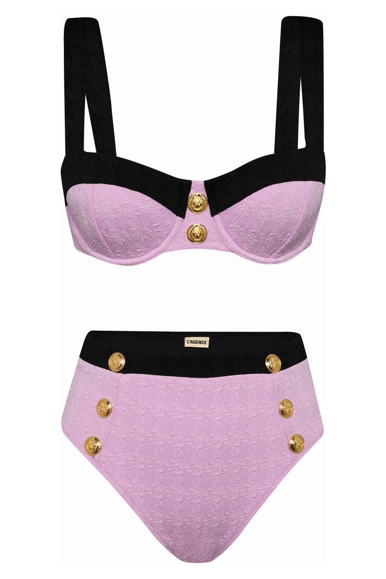 Alexandria Colorblock Bikini Top, Alternate, color, LIGHT VIOLET
