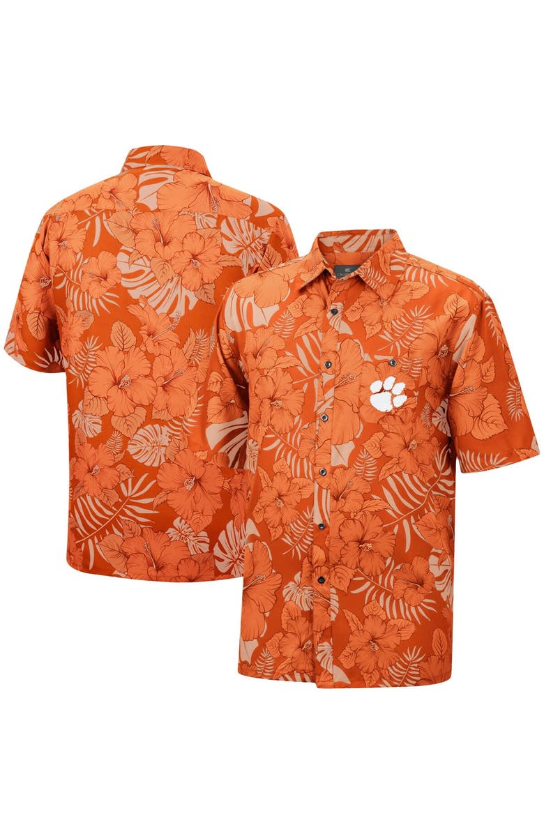 COLOSSEUM Men's Colosseum Orange Clemson Tigers The Dude Camp Button-Up Shirt, Main, color, 
