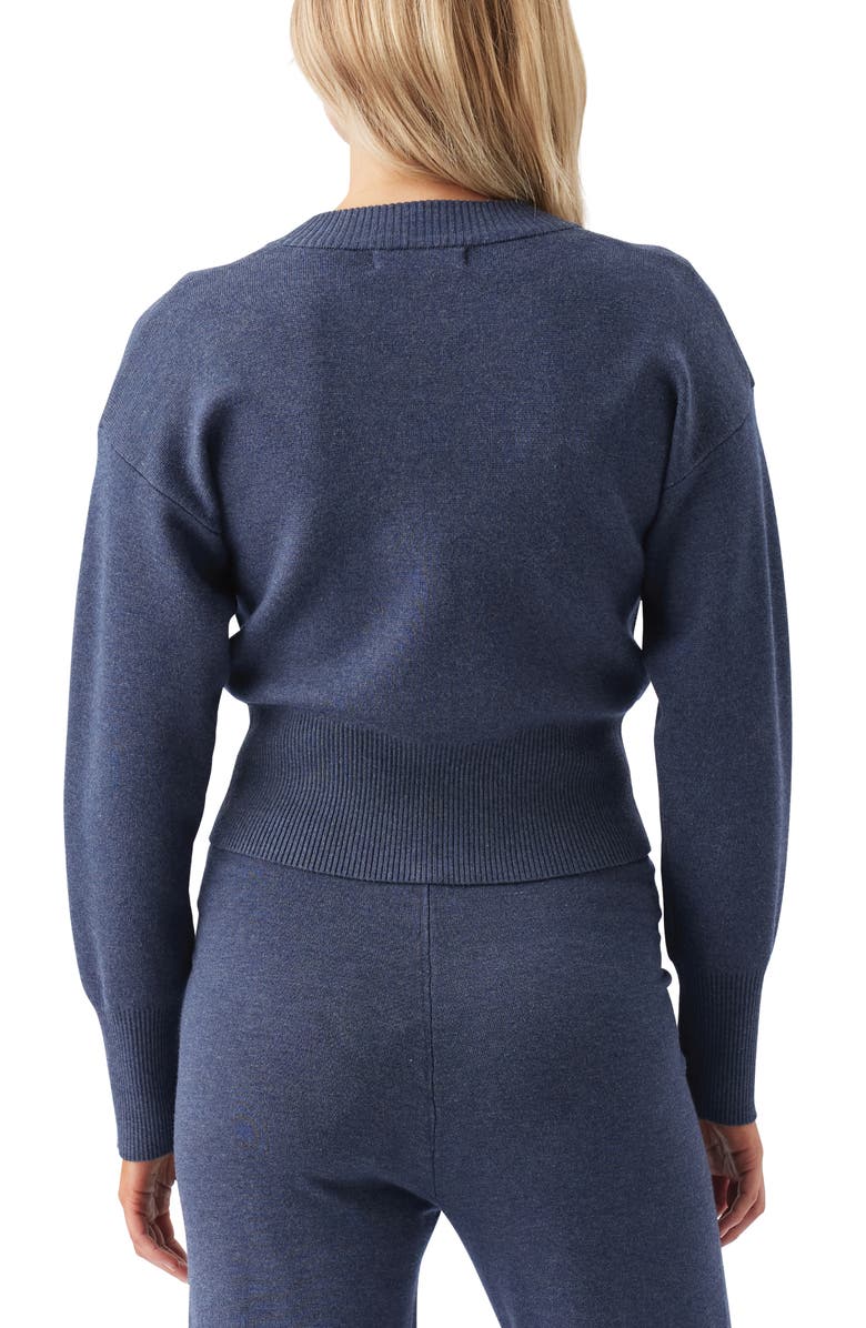 Ripe Maternity Delta Zip Through Knit, Alternate, color, Denim Marle