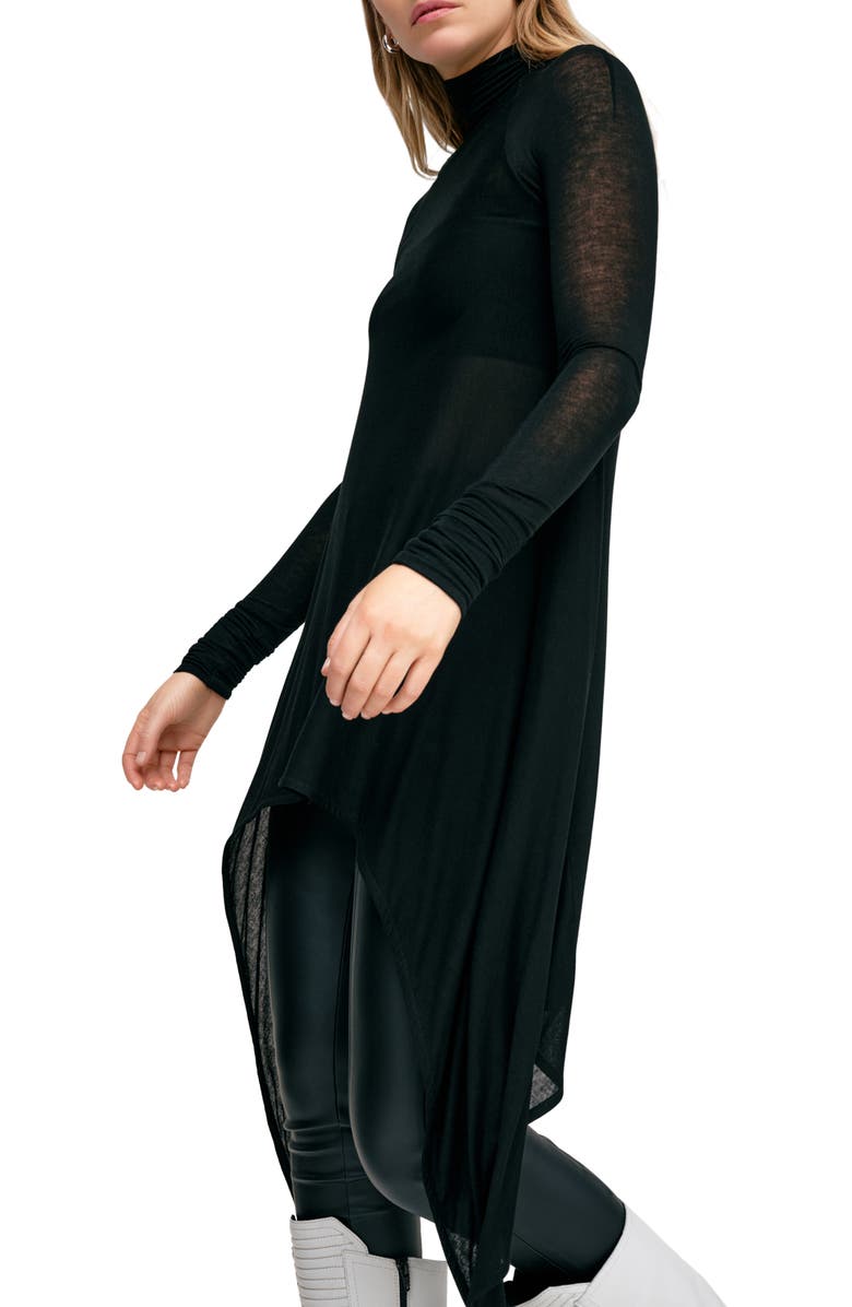 Marcella Asher Turtleneck Tunic Sweater, Alternate, color, Black