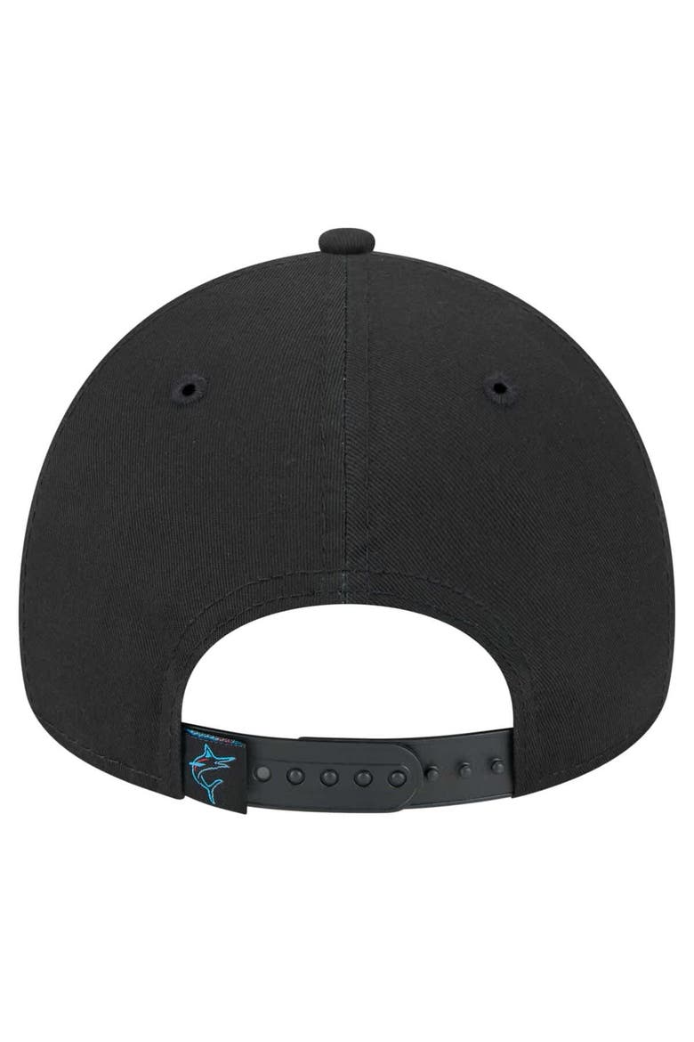 Men's New Era Black Miami Marlins 9FORTY A-Frame Adjustable Hat, Alternate, color, Black