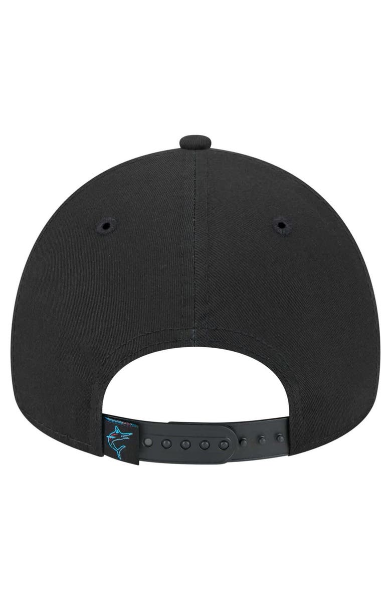 New Era Men's New Era Black Miami Marlins 9FORTY A-Frame Adjustable Hat, Alternate, color, Black