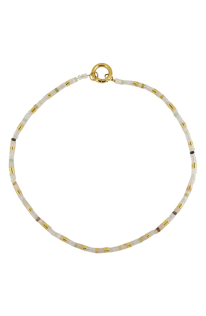 REBL Gender Inclusive Beaded Necklace, Main, color, Light Gray/Gold