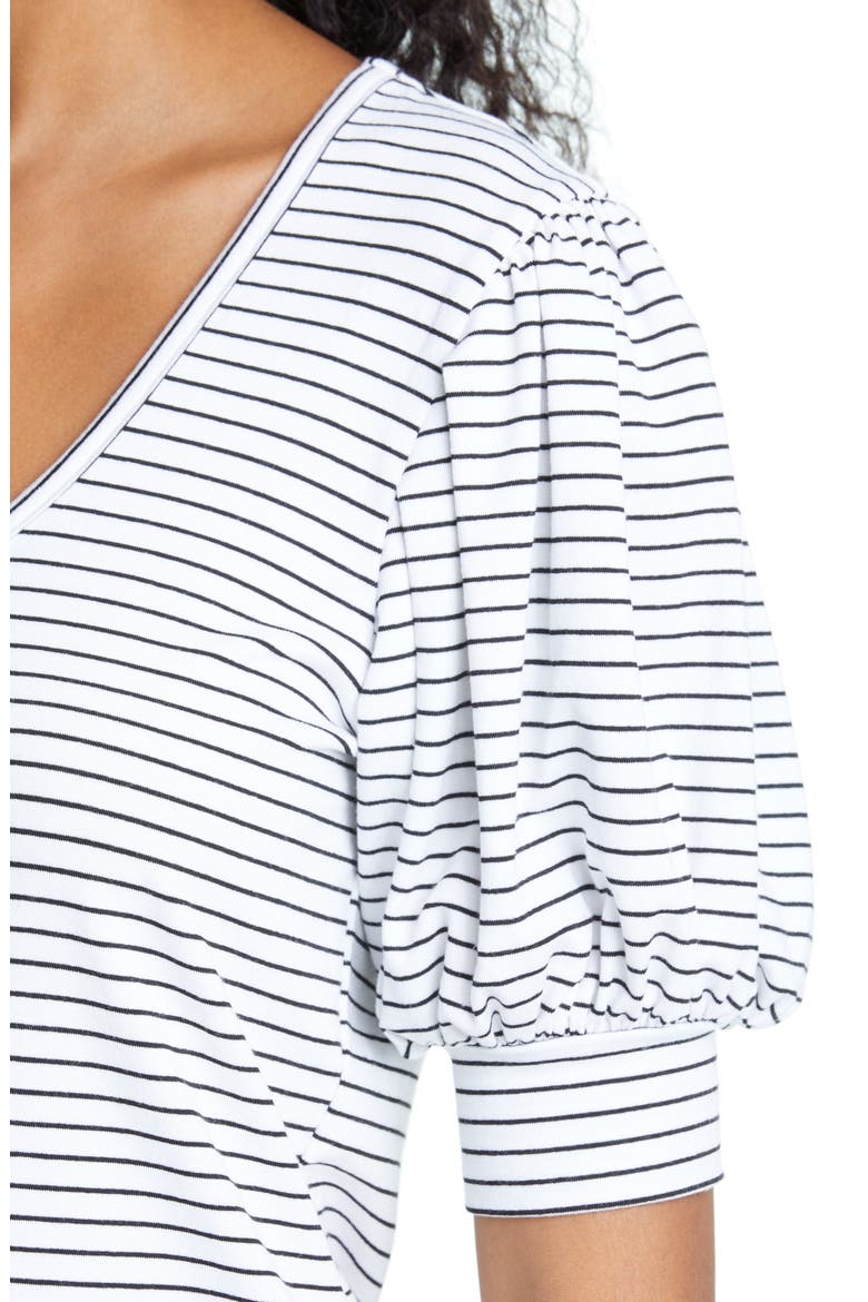 Puff Sleeve T-Shirt, Alternate, color, BLANC MULTI