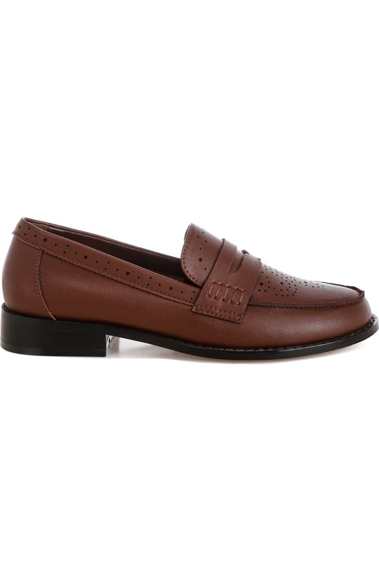 Rag & Co Clotilda Brogue Penny Loafer, Alternate, color, Brown