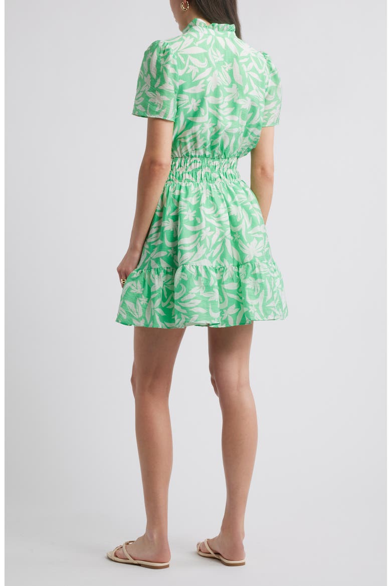 Ruffle Detail Dress, Alternate, color, GREEN- BLUE HATTIE FLORAL