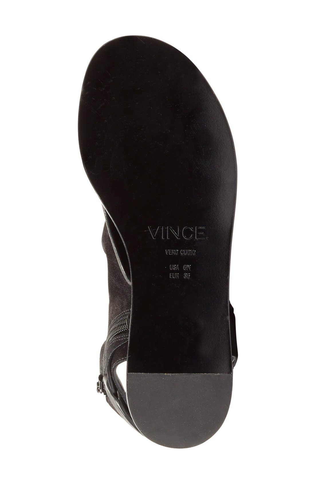 'Thalia' Flat Sandal, Alternate, color, BLACK SUEDE
