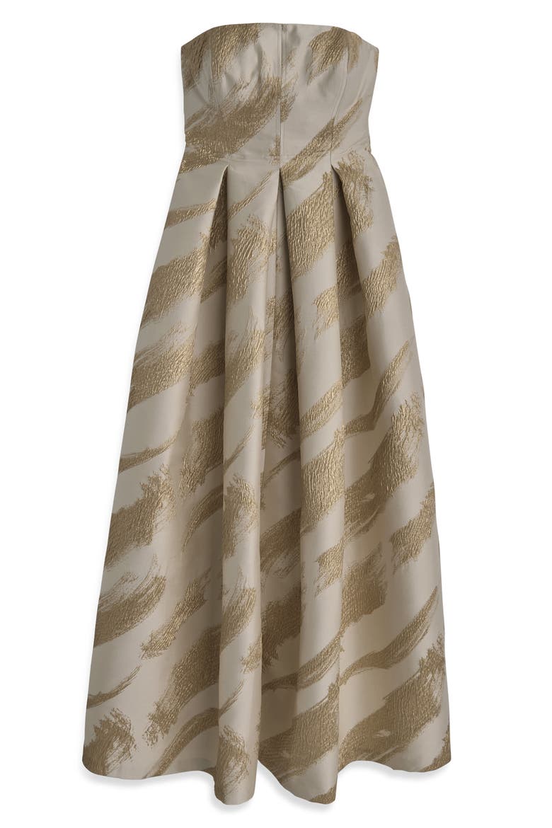 Strapless Fit & Flare Gown, Alternate, color, CREAM/GOLD